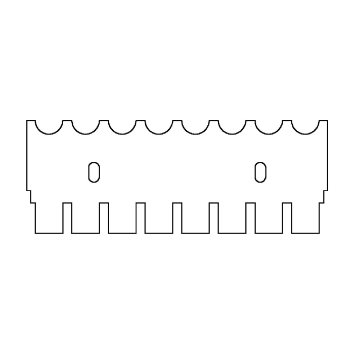 EasyPhor Midi Kamm, 8 Zähne, 1 mm Stärke