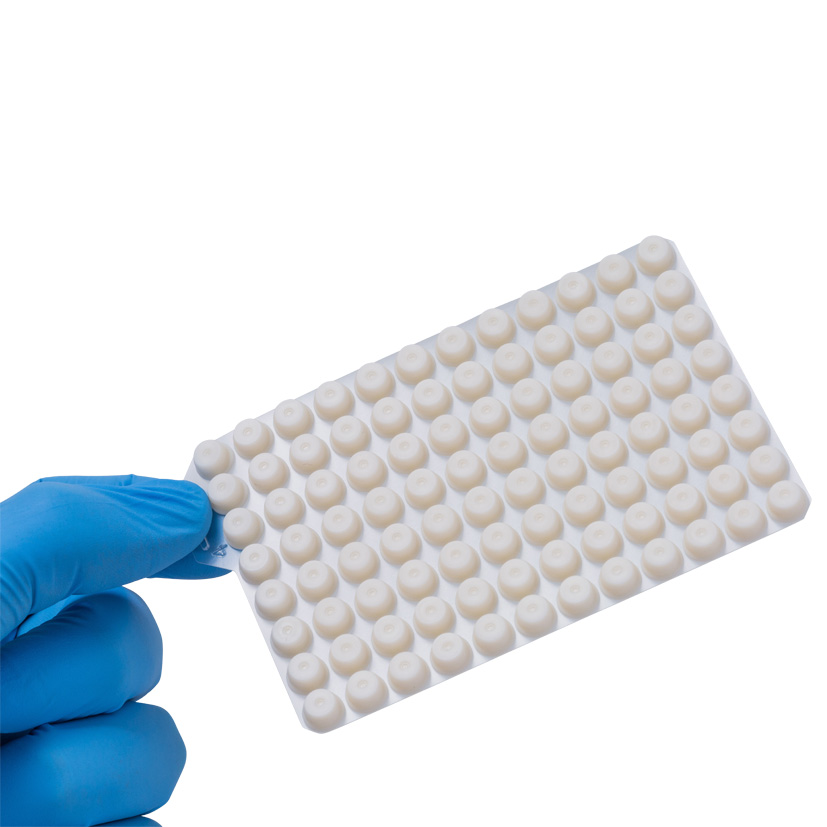 FluidX TPE Septum Cap, Natural, 96-format