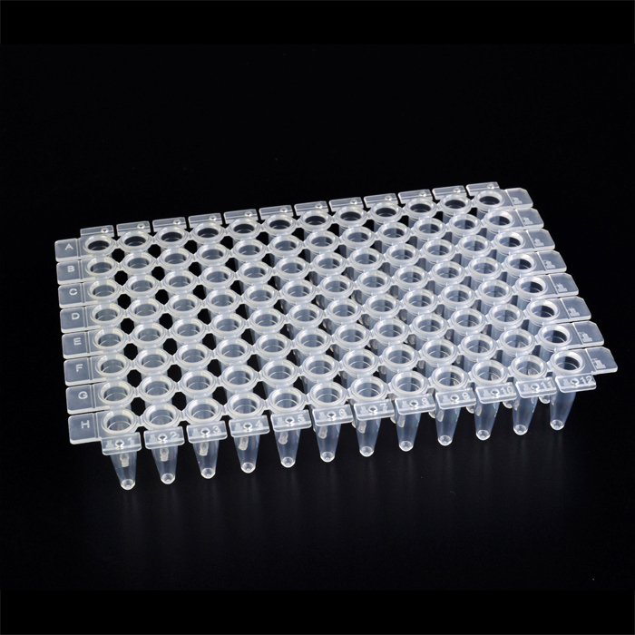96 Well 0.2 ml 8-Transformer Platte, farblos