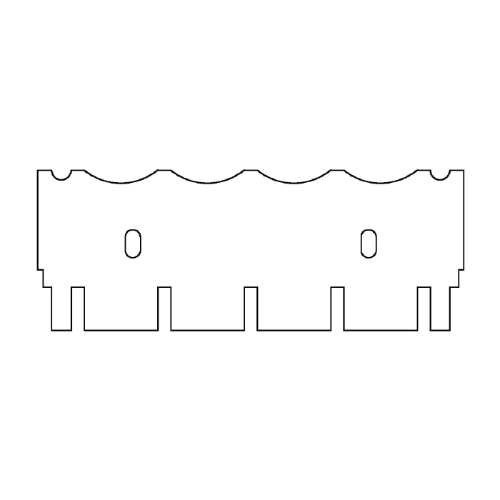 EasyPhor Midi Kamm, 4+2 Zähne, 1 mm Stärke