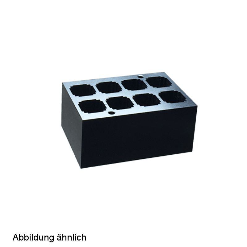 Block for 8 cuvettes, 12.5 x 12.5 x 32 mm