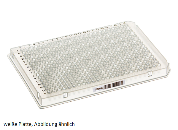 384 Well PCR Platte, weiß, mit Barcode