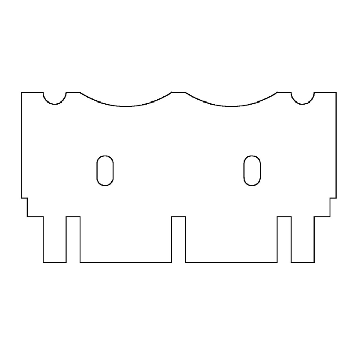 EasyPhor Mini Kamm, 2+2 Zähne, 1 mm Stärke