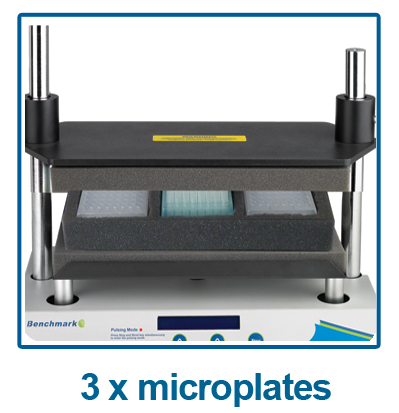 Rack for up to 3 microplates