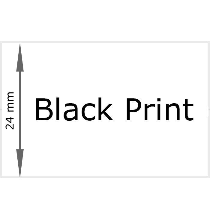 Cassette of 24 mm Tape, White with Black Print