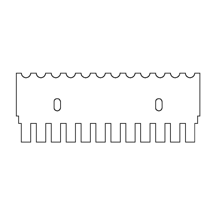 EasyPhor Midi Kamm, 12 Zähne, 1 mm Stärke