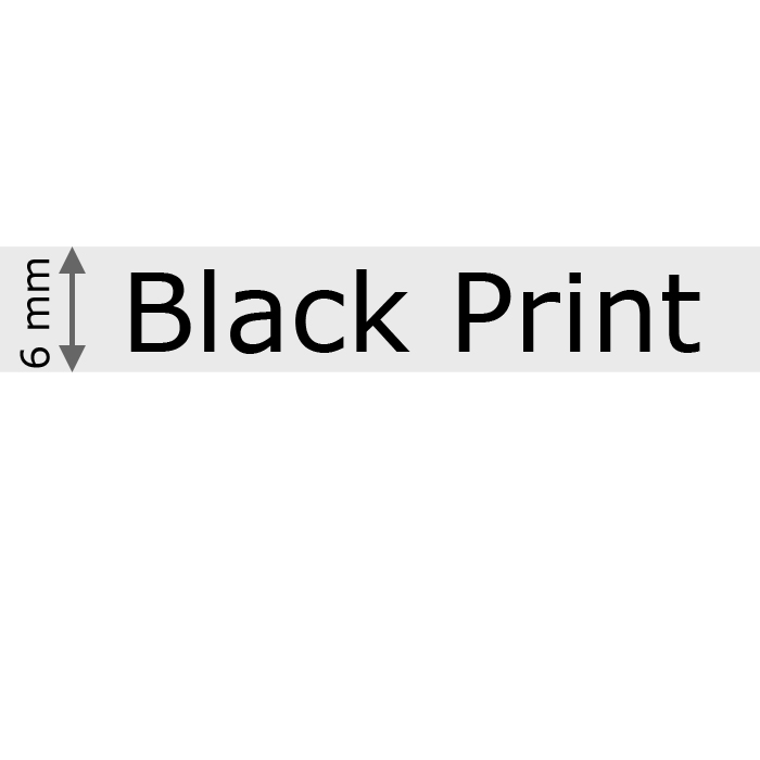 Cassette of 6 mm Tape, Clear with Black Print