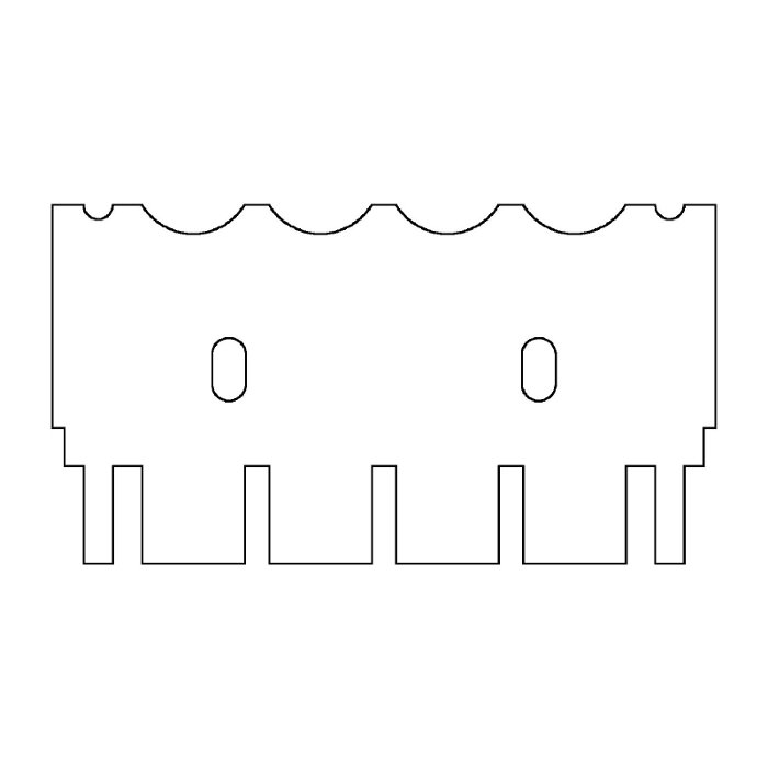 EasyPhor Mini Kamm, 4+2 Zähne, 1 mm Stärke