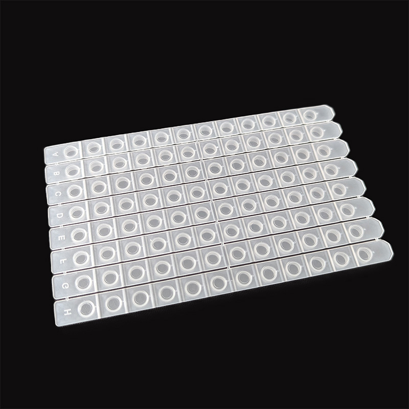 96 Well 12-Cap Strip Platte, reißbar, farblos
