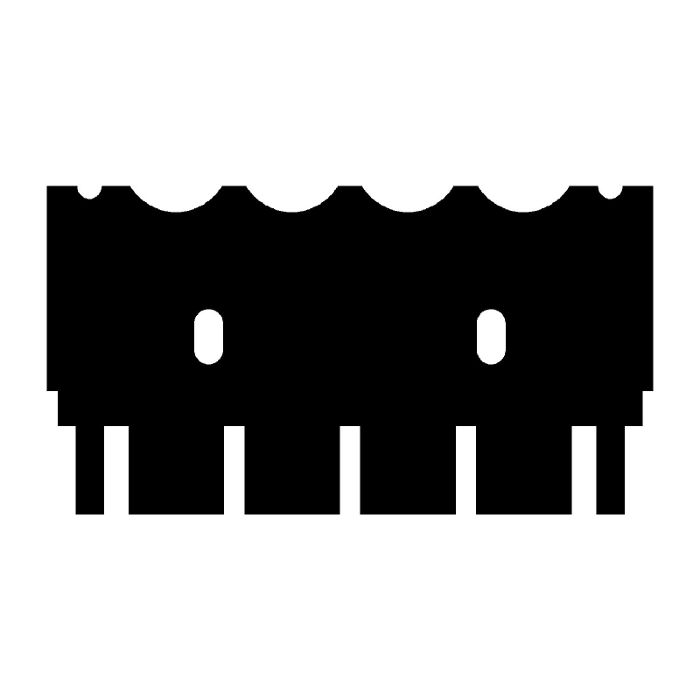 EasyPhor Mini Kamm, 4+2 Zähne, 0.75 mm Stärke