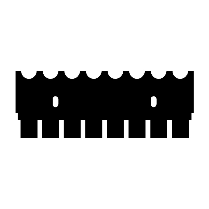 EasyPhor Midi Kamm, 8 Zähne, 0.75 mm Stärke