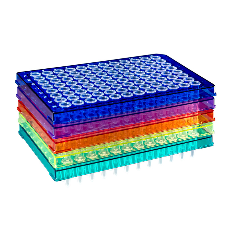 Caretta 96-Well PCR Platten, 2xR,G,G,B,V, farblos