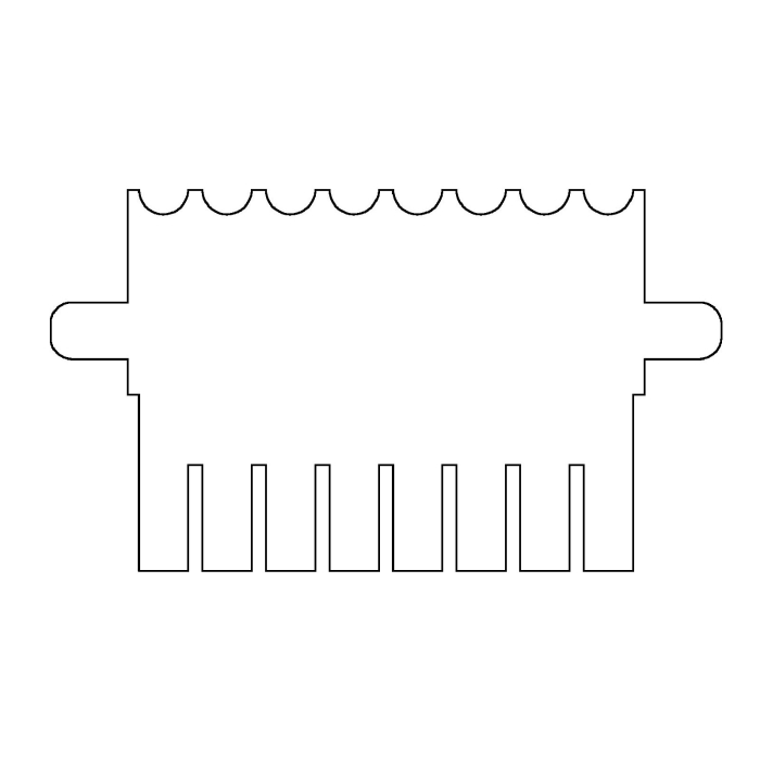 EasyPhor PAGE Mini Kamm, 8 Zähne, MC, 1 mm Stärke