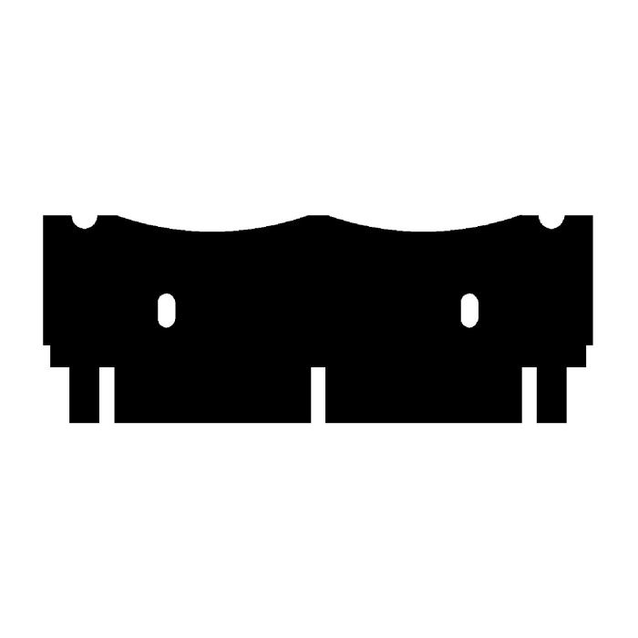 EasyPhor Midi Kamm, 2+2 Zähne, 0.75 mm Stärke