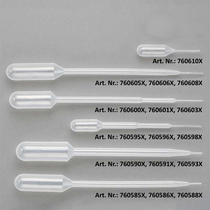 Transferpipette, lange feine Spitze, kl. Saugball, steril