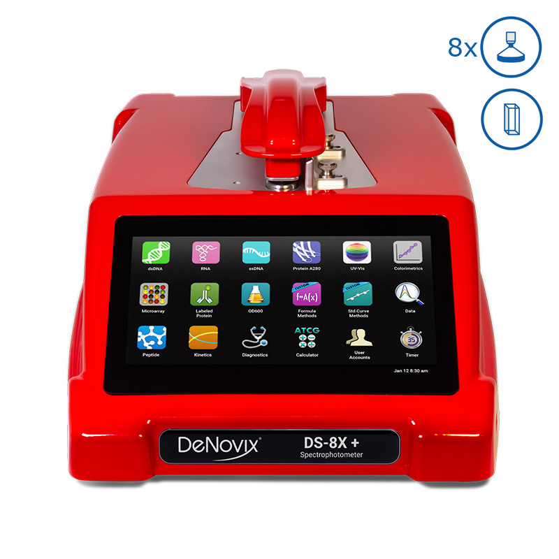 DS-8X+ Eight Ch. µVol./Cuvette Spectrophotometer