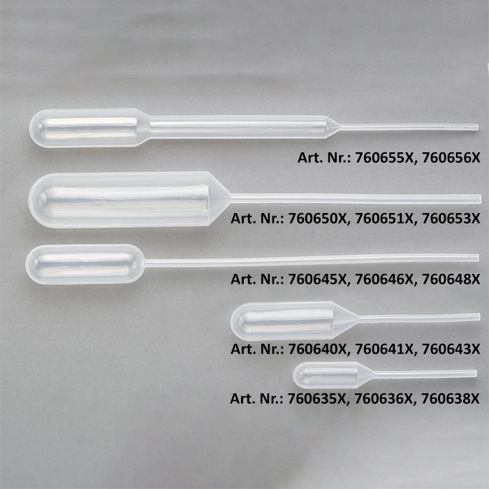 Transferpipette, enger Schaft, Standardsaugball, steril