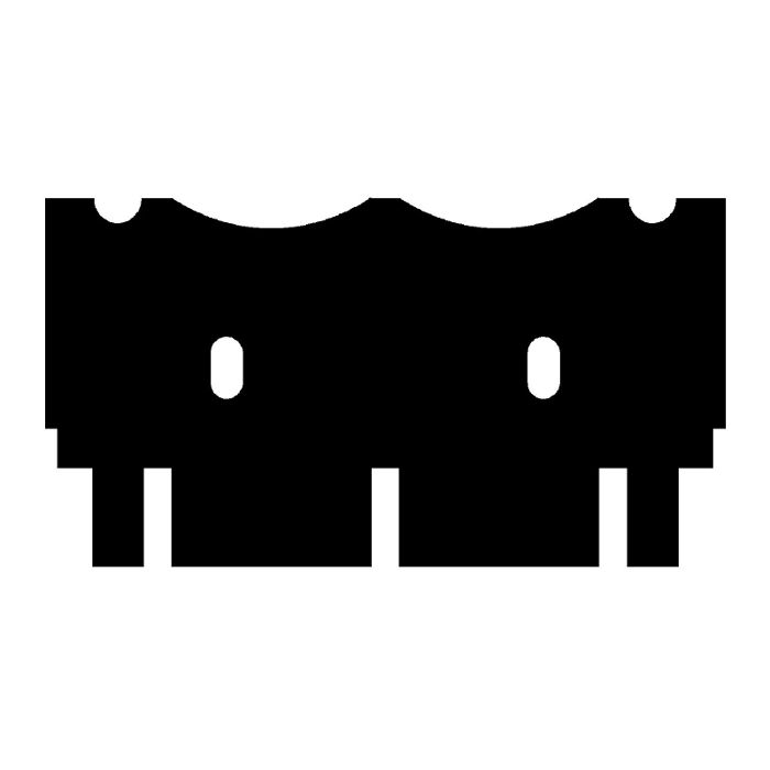 EasyPhor Mini Kamm, 2+2 Zähne, 0.75 mm Stärke