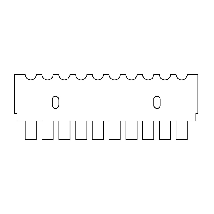 EasyPhor Midi Kamm, 10 Zähne, MC, 1 mm Stärke