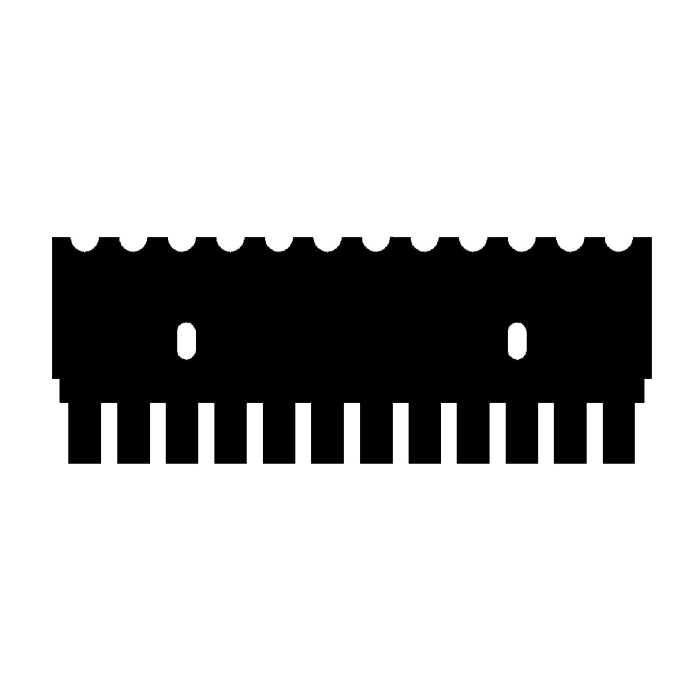 EasyPhor Midi Kamm, 12 Zähne, 0.75 mm Stärke