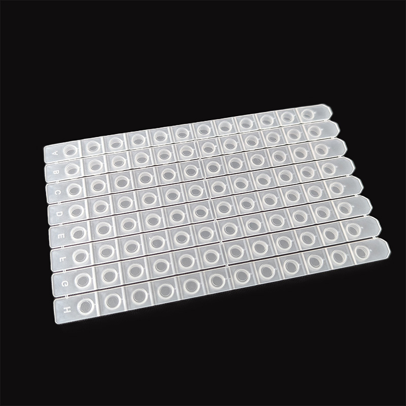 96 Well 12-Cap Strip Platte, reißbar, farblos