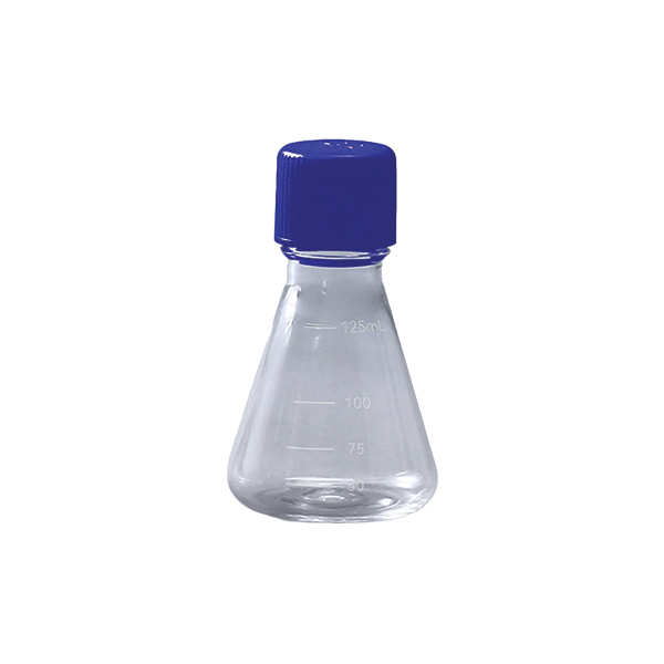 Erlenmeyerkolben, 125 ml, PC, Dichtungskappe