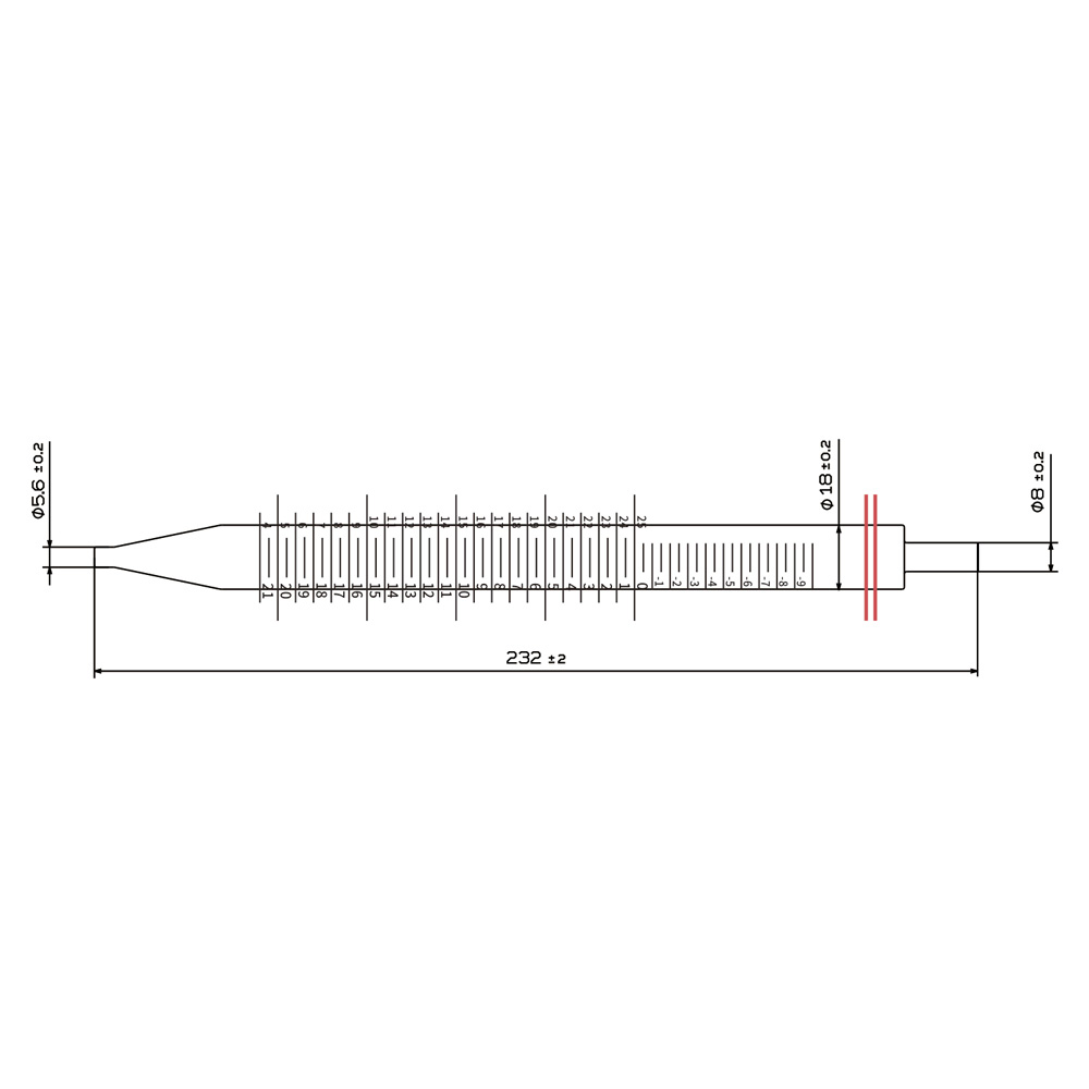 XXXPreCision Serol. Pipette 25mlkurz, Farbcode rot