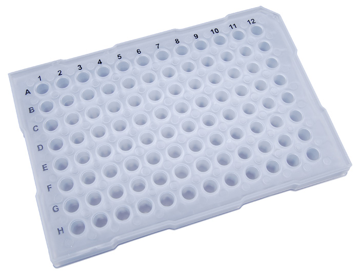 96 Well PCR Platte, farblos, mit Barcode