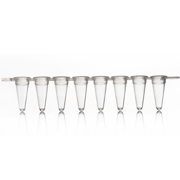 8 Well PCR Tube Strips, clear Wells