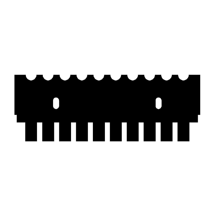 EasyPhor Midi Kamm, 10 Zähne, MC, 0.75 mm Stärke