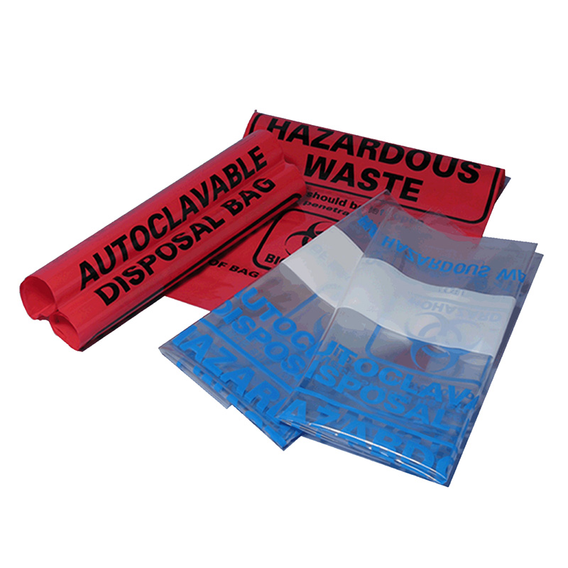 Red Biohazard Bags w/ black printed markings