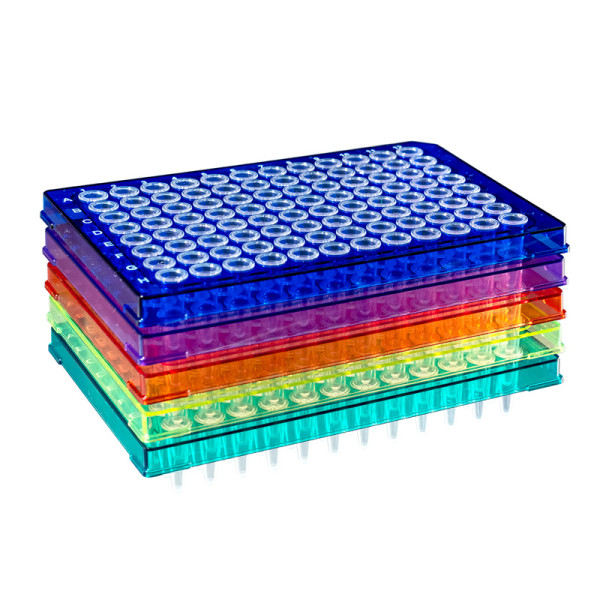 Artikelbild 1 des Artikels Caretta 96-Well PCR Platten, 2xR,G,G,B,V, farblos